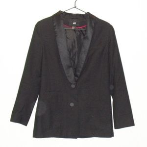 H&M Women's Tuxedo Blazer w/Satin Lapels